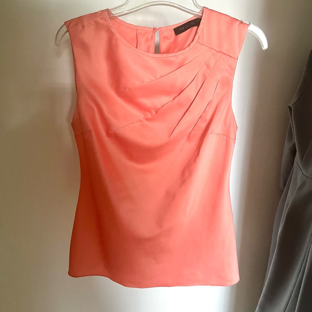 Peach Satin Blouse Size XS The Limited